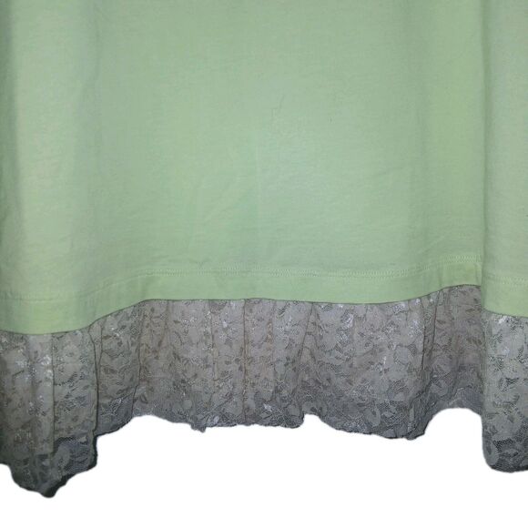 NWOT LOGO BY LORI GOLDSTEIN Womens L Feminine Lace 3/4 Sleeve Green Top A213682 - Picture 3 of 9